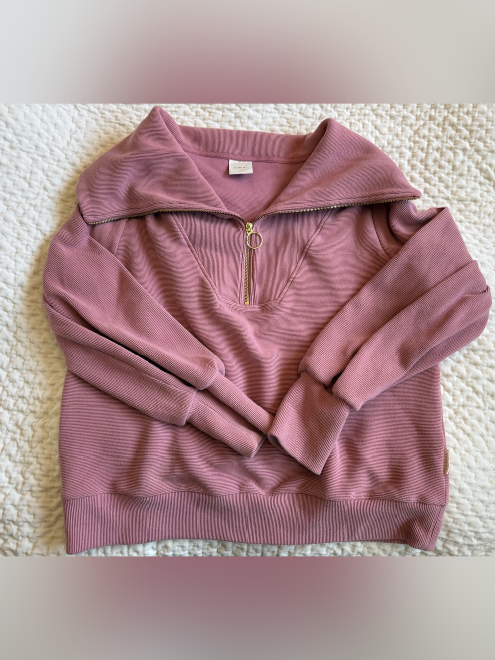 Barley Vine half zip in Dusty Rose - XL